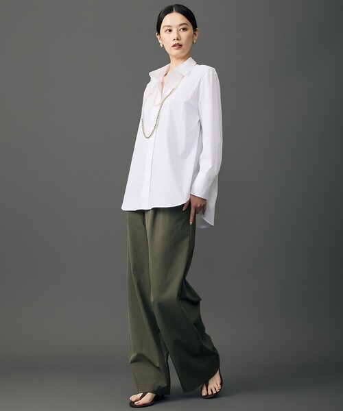 自由区(ジユウク)の「エッセンシャルブロードベーシック シャツブラウス(シャツ/ブラウス・レディース・オリーブ系1/サックスブルー系1/アイボリー系・32)」の9枚目の写真