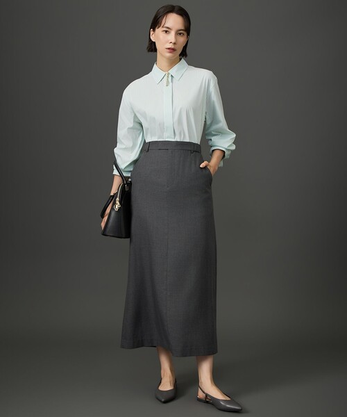 自由区(ジユウク)の「エッセンシャルブロードベーシック シャツブラウス(シャツ/ブラウス・レディース・オリーブ系1/サックスブルー系1/アイボリー系・32)」の12枚目の写真
