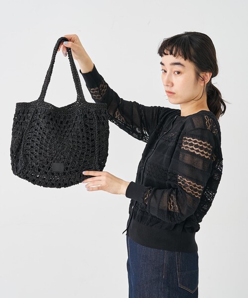 collex(コレックス)の「【Swaraj /スワラージ】手編みペーパーラフィアトートバッグ(かごバッグ・レディース・ベージュ/ホワイト・フリー)」の11枚目の写真