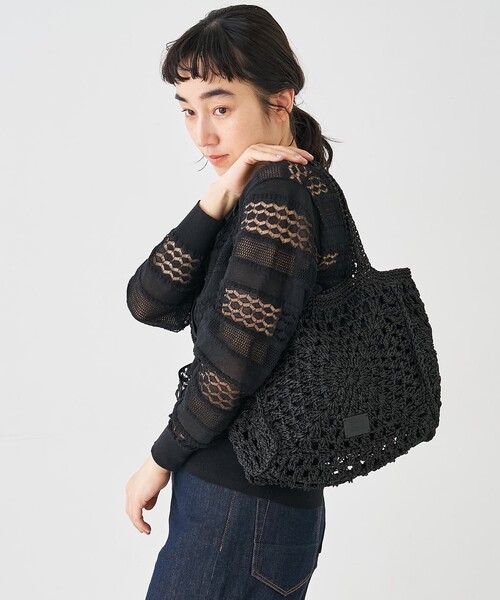 collex(コレックス)の「【Swaraj /スワラージ】手編みペーパーラフィアトートバッグ(かごバッグ・レディース・ベージュ/ホワイト・フリー)」の12枚目の写真