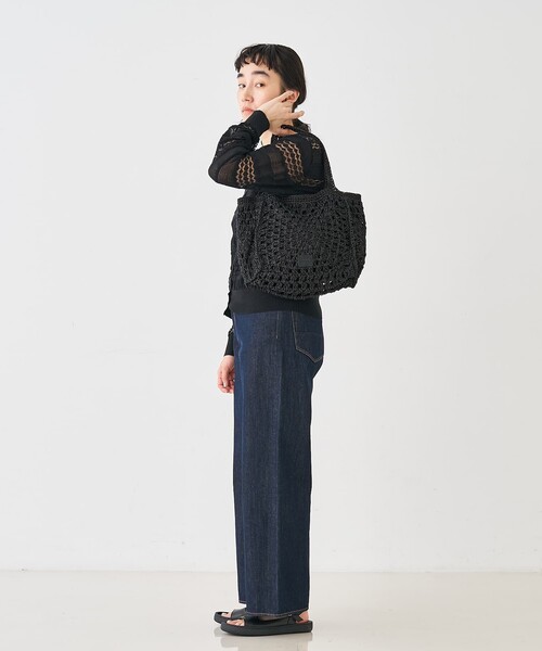 collex(コレックス)の「【Swaraj /スワラージ】手編みペーパーラフィアトートバッグ(かごバッグ・レディース・ベージュ/ホワイト・フリー)」の15枚目の写真