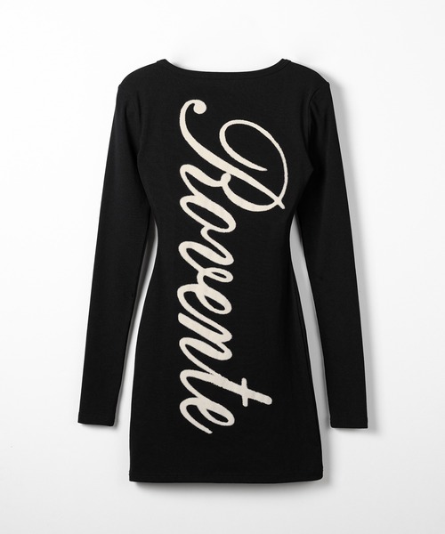 me+em select（ミームセレクト）の「【 ２color 】レタリングバックロゴスクエアタイトミニワンピース ／ lettering back logo square tight mini onepiece（ワンピース・レディース・ホワイト/ブラック・FREE）」の11枚目の写真