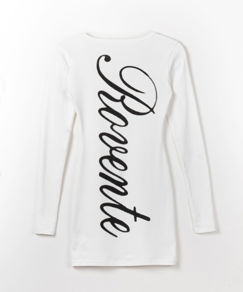 me+em select（ミームセレクト）の「【 ２color 】レタリングバックロゴスクエアタイトミニワンピース ／ lettering back logo square tight mini onepiece（ワンピース・レディース・ホワイト/ブラック・FREE）」の13枚目の写真