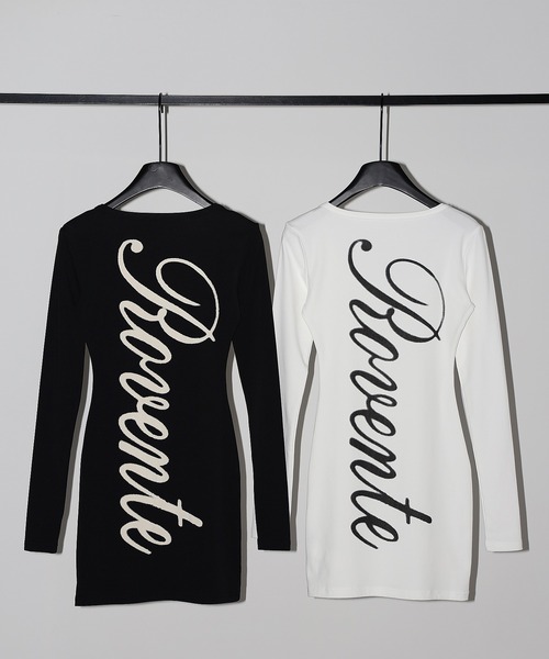 me+em select（ミームセレクト）の「【 ２color 】レタリングバックロゴスクエアタイトミニワンピース ／ lettering back logo square tight mini onepiece（ワンピース・レディース・ホワイト/ブラック・FREE）」の15枚目の写真