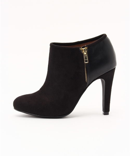 DouDou（ドゥドゥ）の「【DouDou】異素材使いブーティー（ブーツ・レディース・ブラック/ベージュ・36/38/37）」の3枚目の写真