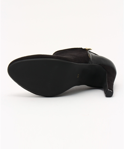 DouDou（ドゥドゥ）の「【DouDou】異素材使いブーティー（ブーツ・レディース・ブラック/ベージュ・36/38/37）」の4枚目の写真