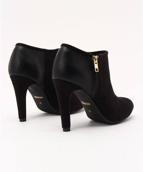 DouDou（ドゥドゥ）の「【DouDou】異素材使いブーティー（ブーツ・レディース・ブラック/ベージュ・36/38/37）」の5枚目の写真