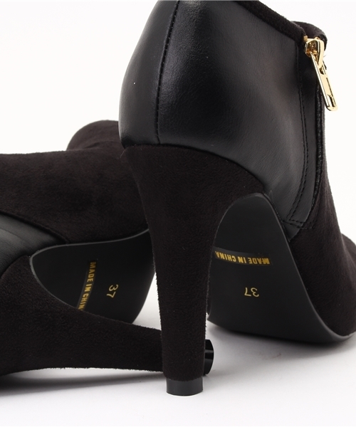 DouDou（ドゥドゥ）の「【DouDou】異素材使いブーティー（ブーツ・レディース・ブラック/ベージュ・36/38/37）」の8枚目の写真