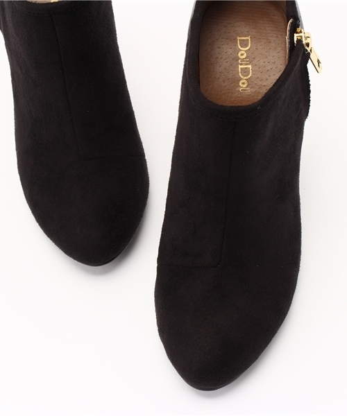 DouDou（ドゥドゥ）の「【DouDou】異素材使いブーティー（ブーツ・レディース・ブラック/ベージュ・36/38/37）」の9枚目の写真