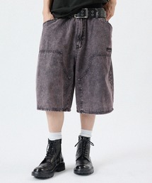 THRASHER（スラッシャー）の「THRASHER/ピグメントウォッシュ ダブルニーデニムショーツ（デニムパンツ）」