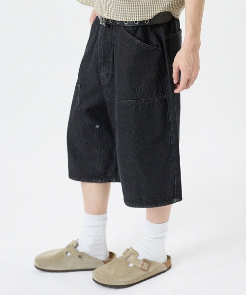 THRASHER/ピグメントウォッシュ ダブルニーデニムショーツ（デニム