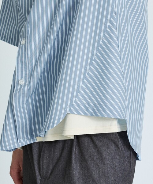 ABAHOUSE(アバハウス)の「【JAMES FABRIC】サイドガゼット ストライプシャツ / オーバーサイズ(シャツ/ブラウス・メンズ・サックスブルー/グレイッシュブルー/ライトグレー・46/48)」の17枚目の写真
