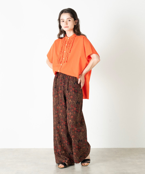 MELROSE claire(メルローズ クレール)の「【コットンフリルドルマンブラウス】(シャツ/ブラウス・レディース・オフホワイト/オレンジ/ブルーグリーン/ブラック・FREE)」の19枚目の写真