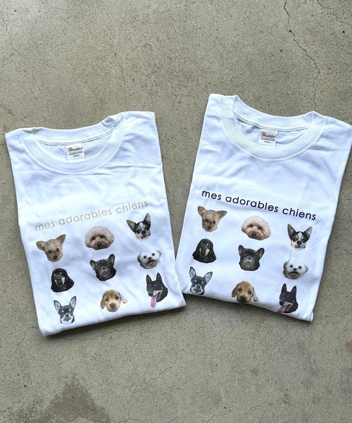 tunee（チュニー）の「ワンちゃんいっぱいロンT／長袖Tシャツ(hsyd)（Tシャツ/カットソー・レディース・ネイビー/ベージュ・LARGE/X-LARGE/MEDIUM/X-SMALL）」の7枚目の写真