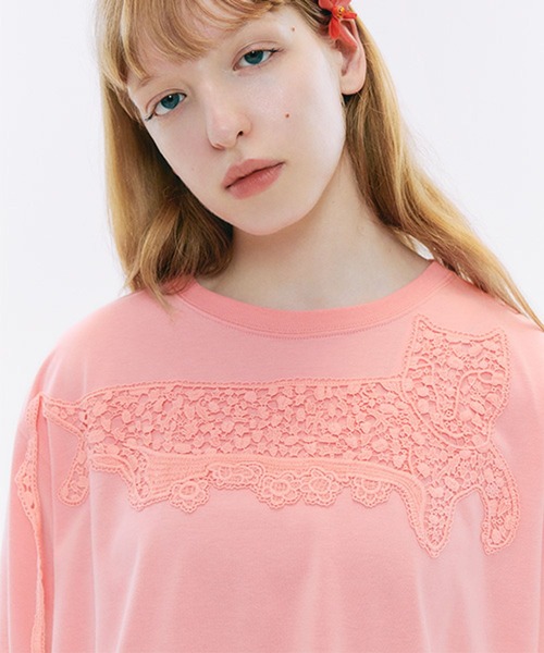 studio CLIP(スタディオクリップ)の「【tsumori chisato by studio clip】レオパードモチーフTシャツ(Tシャツ/カットソー・レディース・ピンク/オフホワイト/ブラック・FREE)」の11枚目の写真