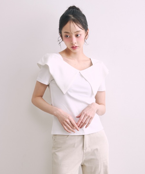 Noelie(ノエリー)の「ビックカラートップス(Tシャツ/カットソー・レディース・ベージュ/ホワイト/ブラック・FREE)」の5枚目の写真