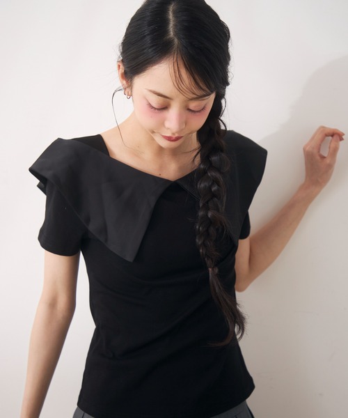 Noelie(ノエリー)の「ビックカラートップス(Tシャツ/カットソー・レディース・ベージュ/ホワイト/ブラック・FREE)」の12枚目の写真