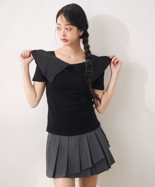Noelie(ノエリー)の「ビックカラートップス(Tシャツ/カットソー・レディース・ベージュ/ホワイト/ブラック・FREE)」の14枚目の写真