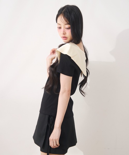 Noelie(ノエリー)の「ビックカラートップス(Tシャツ/カットソー・レディース・ベージュ/ホワイト/ブラック・FREE)」の21枚目の写真