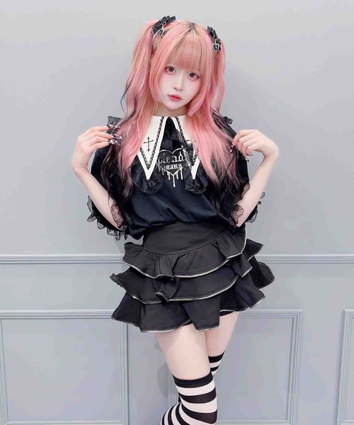 MA*RS(アメーバーマーズ)の「ZIPフリルミニスカパン(スカート・レディース・ブラック×ホワイト/ブラック・FREE)」の19枚目の写真