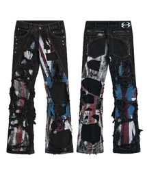 COZY WORLDWIDE（コージーワールドワイド）の「【Cozy world Wide】EPL 02 BOOTCUT FLARE JEANS / 【コージーワールドワイド】ブーツカットクラッシュダメージフレアデニムパンツ（デニムパンツ）」