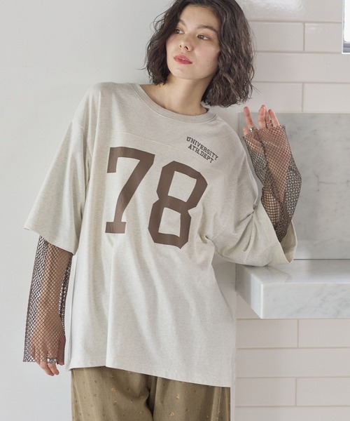 niko and...(ニコアンド)の「アソートレイヤープリントTシャツ(Tシャツ/カットソー・レディース・グリーン/チャコール/ナチュラル・FREE)」の8枚目の写真