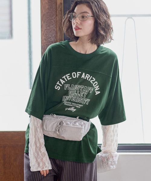 niko and...(ニコアンド)の「アソートレイヤープリントTシャツ(Tシャツ/カットソー・レディース・グリーン/チャコール/ナチュラル・FREE)」の15枚目の写真