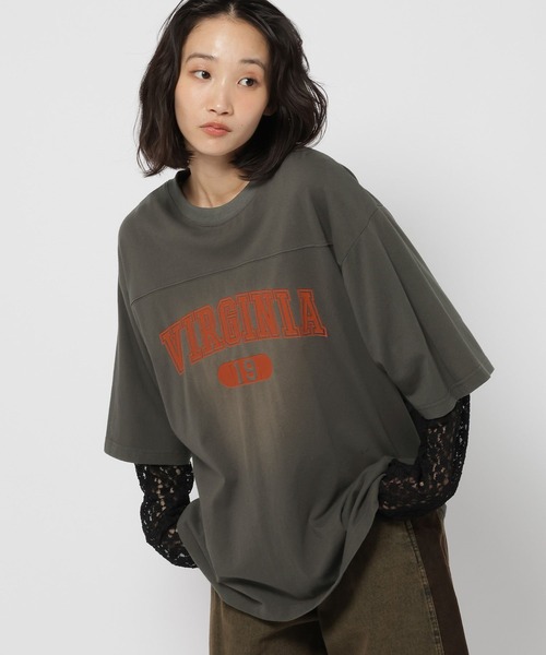niko and...(ニコアンド)の「アソートレイヤープリントTシャツ(Tシャツ/カットソー・レディース・グリーン/チャコール/ナチュラル・FREE)」の18枚目の写真