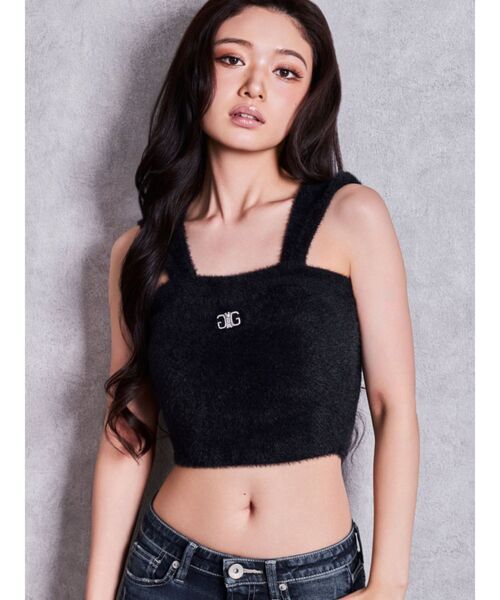 GYDA(ジェイダ)の「SymmetryGYDAミニシャギーニットベアパーカー(ニット/セーター・レディース・ブラック/ブラウン/オフホワイト・FREE)」の3枚目の写真