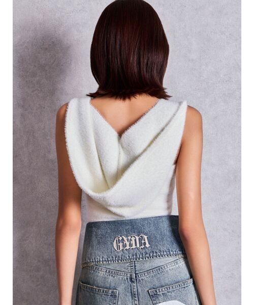 GYDA(ジェイダ)の「SymmetryGYDAミニシャギーニットベアパーカー(ニット/セーター・レディース・ブラック/ブラウン/オフホワイト・FREE)」の5枚目の写真