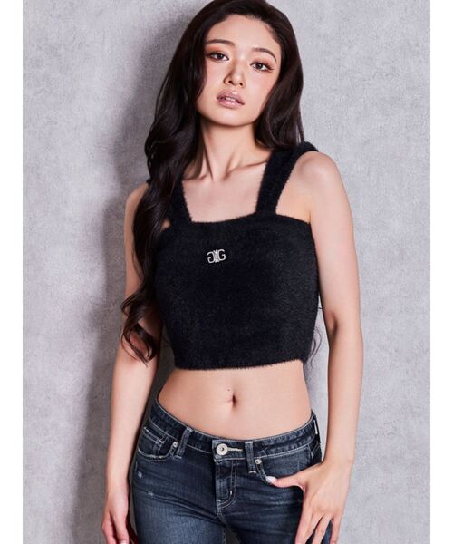 GYDA(ジェイダ)の「SymmetryGYDAミニシャギーニットベアパーカー(ニット/セーター・レディース・ブラック/ブラウン/オフホワイト・FREE)」の8枚目の写真
