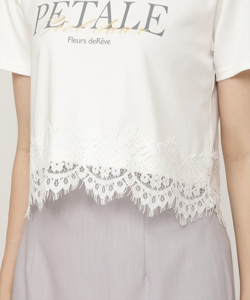 SWINGLE(スウィングル)の「すそレースロゴプリントTシャツ(Tシャツ/カットソー・レディース・ブラウン/オフホワイト/ブラック・FREE)」の17枚目の写真