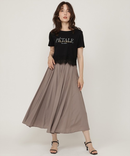 SWINGLE(スウィングル)の「すそレースロゴプリントTシャツ(Tシャツ/カットソー・レディース・ブラウン/オフホワイト/ブラック・FREE)」の18枚目の写真