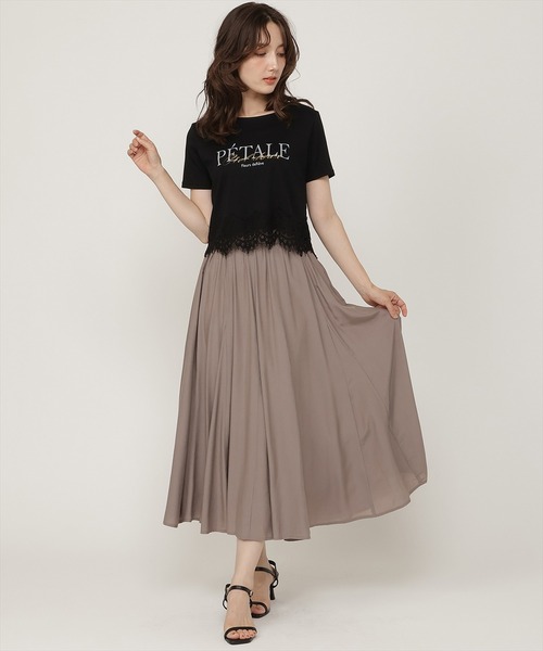 SWINGLE(スウィングル)の「すそレースロゴプリントTシャツ(Tシャツ/カットソー・レディース・ブラウン/オフホワイト/ブラック・FREE)」の19枚目の写真