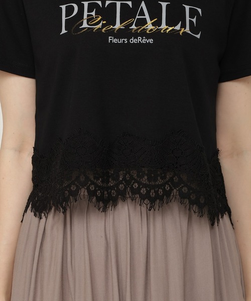 SWINGLE(スウィングル)の「すそレースロゴプリントTシャツ(Tシャツ/カットソー・レディース・ブラウン/オフホワイト/ブラック・FREE)」の9枚目の写真
