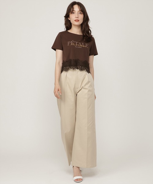 SWINGLE(スウィングル)の「すそレースロゴプリントTシャツ(Tシャツ/カットソー・レディース・ブラウン/オフホワイト/ブラック・FREE)」の11枚目の写真