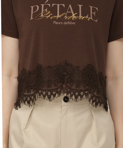 SWINGLE(スウィングル)の「すそレースロゴプリントTシャツ(Tシャツ/カットソー・レディース・ブラウン/オフホワイト/ブラック・FREE)」の15枚目の写真