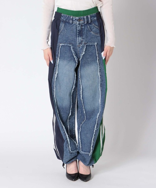 Three Four Time（ｽﾘｰﾌｫｰﾀｲﾑ）の「サイドスイッチデニムパンツ（デニムパンツ・レディース・グリーン・ONE SIZE）」の10枚目の写真