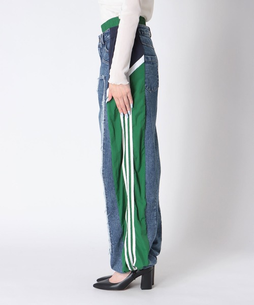 Three Four Time（ｽﾘｰﾌｫｰﾀｲﾑ）の「サイドスイッチデニムパンツ（デニムパンツ・レディース・グリーン・ONE SIZE）」の9枚目の写真