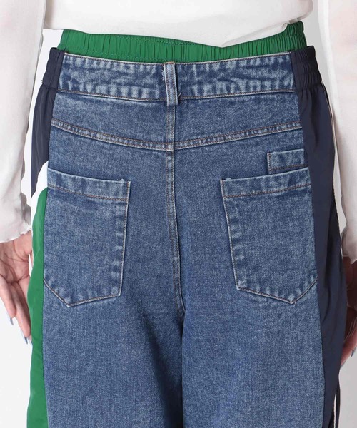 Three Four Time（ｽﾘｰﾌｫｰﾀｲﾑ）の「サイドスイッチデニムパンツ（デニムパンツ・レディース・グリーン・ONE SIZE）」の6枚目の写真