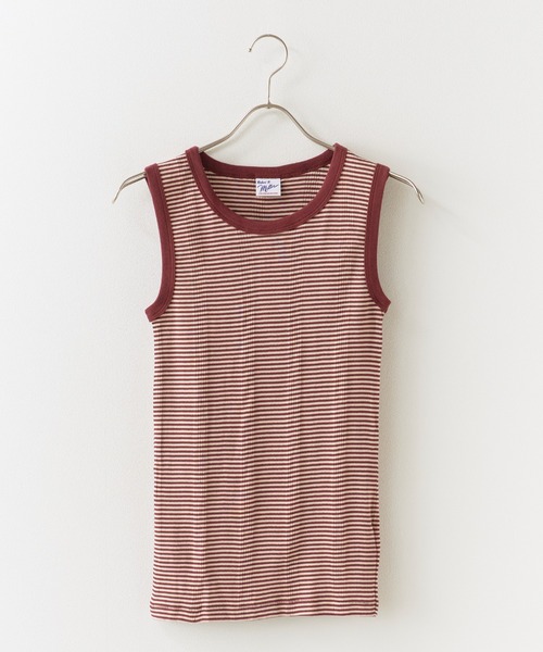 MILLER（ミラー）の「R.P.miller/ミラー TANK TOPS インナー タンクトップ ボーダー 2026新作　再入荷（タンクトップ・レディース・ホワイト×ネイビー/ダークブラウン/イエロー/アイボリー/ブラック系1/グリーン/グリーン系1/レッド系2/レッド系1/ライトブルー/ネイビー/ブラウン/ホワイト系その他/ブラック/ブラック×ホワイト・FREE）」の15枚目の写真