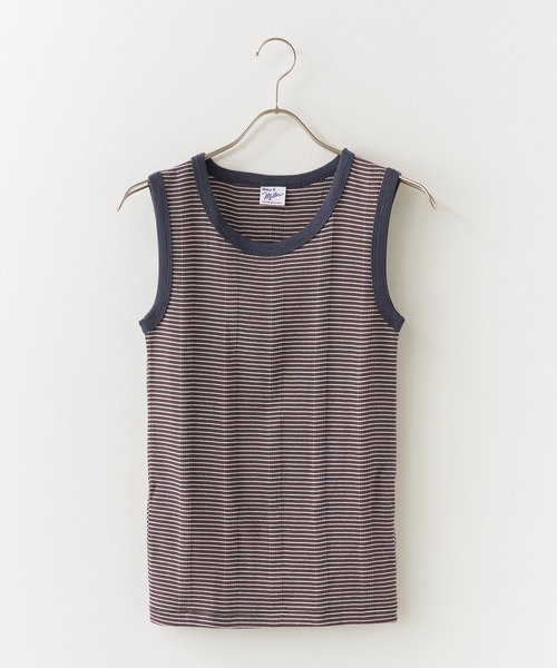 MILLER（ミラー）の「R.P.miller/ミラー TANK TOPS インナー タンクトップ ボーダー 2026新作　再入荷（タンクトップ・レディース・ホワイト×ネイビー/ダークブラウン/イエロー/アイボリー/ブラック系1/グリーン/グリーン系1/レッド系2/レッド系1/ライトブルー/ネイビー/ブラウン/ホワイト系その他/ブラック/ブラック×ホワイト・FREE）」の8枚目の写真