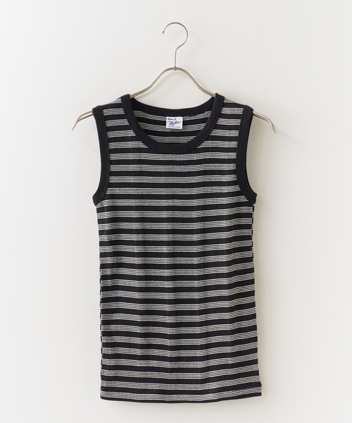 MILLER（ミラー）の「R.P.miller/ミラー TANK TOPS インナー タンクトップ ボーダー 2026新作　再入荷（タンクトップ・レディース・ホワイト×ネイビー/ダークブラウン/イエロー/アイボリー/ブラック系1/グリーン/グリーン系1/レッド系2/レッド系1/ライトブルー/ネイビー/ブラウン/ホワイト系その他/ブラック/ブラック×ホワイト・FREE）」の6枚目の写真