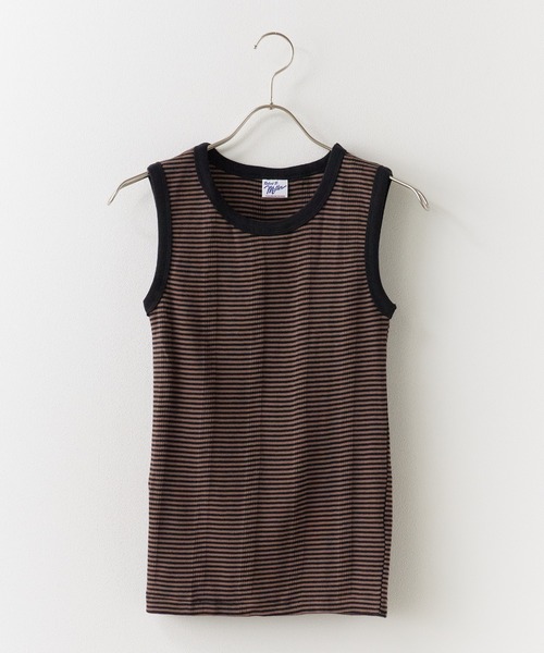 MILLER（ミラー）の「R.P.miller/ミラー TANK TOPS インナー タンクトップ ボーダー 2026新作　再入荷（タンクトップ・レディース・ホワイト×ネイビー/ダークブラウン/イエロー/アイボリー/ブラック系1/グリーン/グリーン系1/レッド系2/レッド系1/ライトブルー/ネイビー/ブラウン/ホワイト系その他/ブラック/ブラック×ホワイト・FREE）」の9枚目の写真