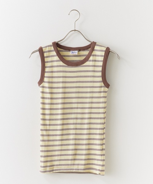MILLER（ミラー）の「R.P.miller/ミラー TANK TOPS インナー タンクトップ ボーダー 2026新作　再入荷（タンクトップ・レディース・ホワイト×ネイビー/ダークブラウン/イエロー/アイボリー/ブラック系1/グリーン/グリーン系1/レッド系2/レッド系1/ライトブルー/ネイビー/ブラウン/ホワイト系その他/ブラック/ブラック×ホワイト・FREE）」の13枚目の写真