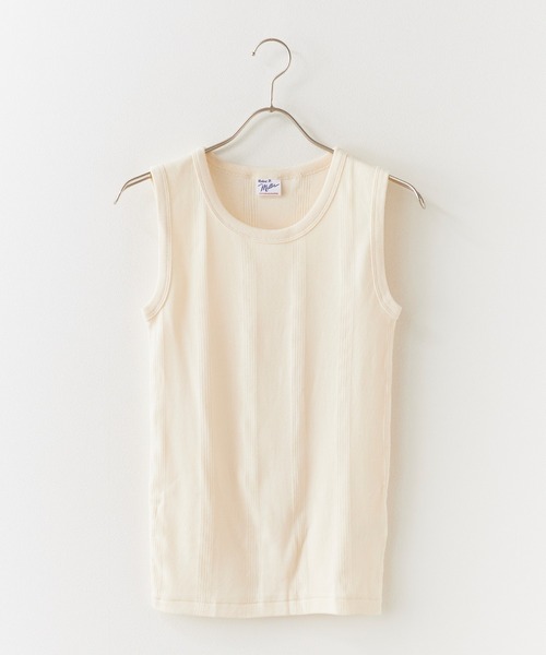 MILLER（ミラー）の「R.P.miller/ミラー TANK TOPS インナー タンクトップ ボーダー 2026新作　再入荷（タンクトップ・レディース・ホワイト×ネイビー/ダークブラウン/イエロー/アイボリー/ブラック系1/グリーン/グリーン系1/レッド系2/レッド系1/ライトブルー/ネイビー/ブラウン/ホワイト系その他/ブラック/ブラック×ホワイト・FREE）」の2枚目の写真