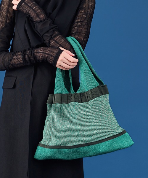 PELLEBORSA(ペレボルサ)の「ニットバッグ Knit Bag 5844(トートバッグ・レディース・イエロー/レッド/グリーン/ネイビー・FREE)」の5枚目の写真