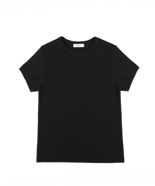 VLETI（ブレッティ）の「コットンベーシックハーフTシャツ（ブラック）（ニット/セーター・レディース・ブラック・FREE）」の2枚目の写真