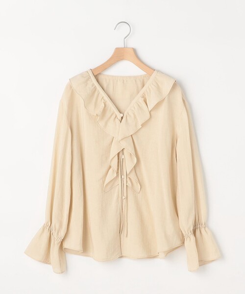 NOLLEY’S(ノーリーズ)の「【BECシリーズ】ウォッシャブルギャザーフリルブラウス(シャツ/ブラウス・レディース・インディゴブルー/ベージュ/カーキ・38)」の18枚目の写真