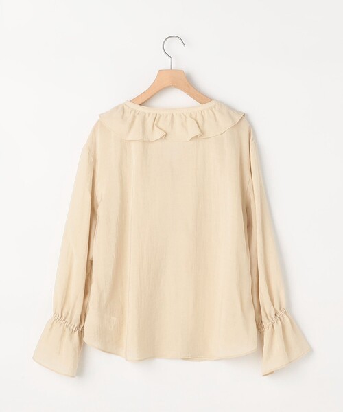 NOLLEY’S(ノーリーズ)の「【BECシリーズ】ウォッシャブルギャザーフリルブラウス(シャツ/ブラウス・レディース・インディゴブルー/ベージュ/カーキ・38)」の7枚目の写真